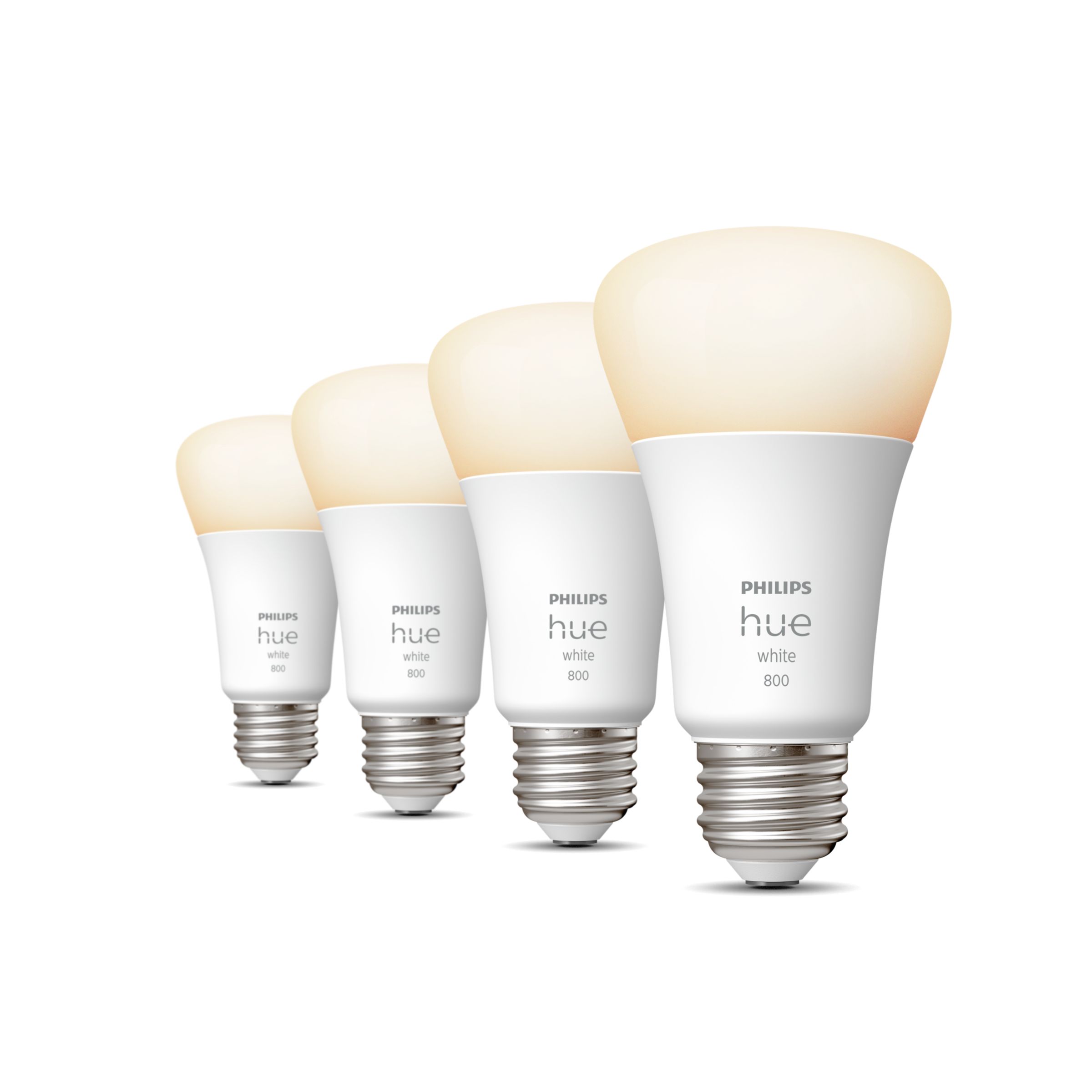Hue 4-pack A19 E26 60W LED Bulbs - White