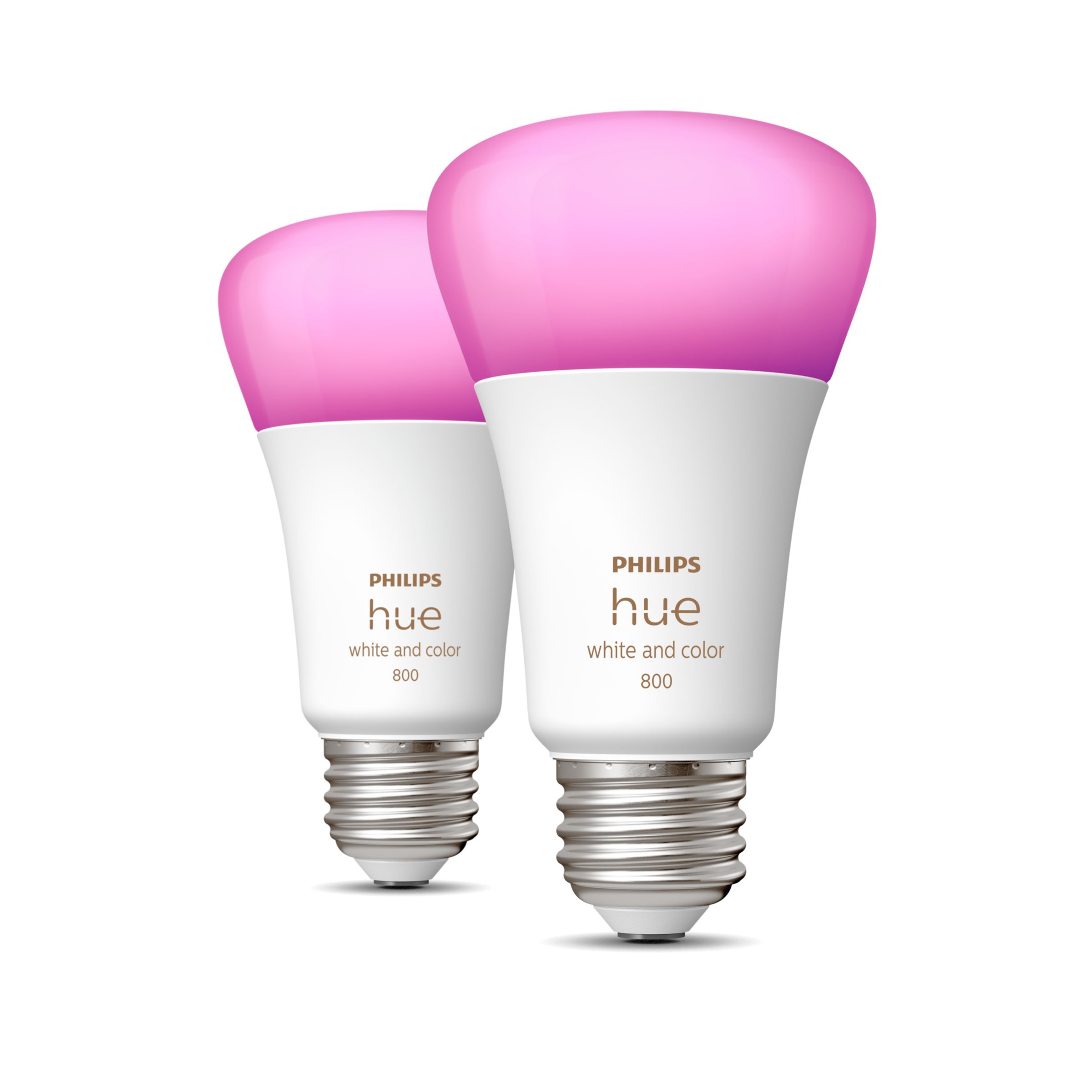 Hue 2-pack A19 E26 White Philips Colour LED and US Ambiance Bulbs 60W | Hue