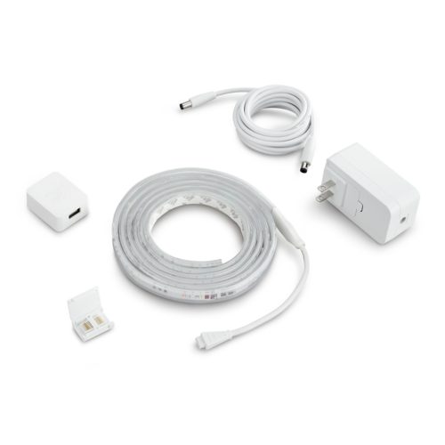 Philips Hue Lightstrip Starter Kit (6ft Light Strip, Base Plug, Hue Hub),  Compatible with Alexa, Google Assistant, White