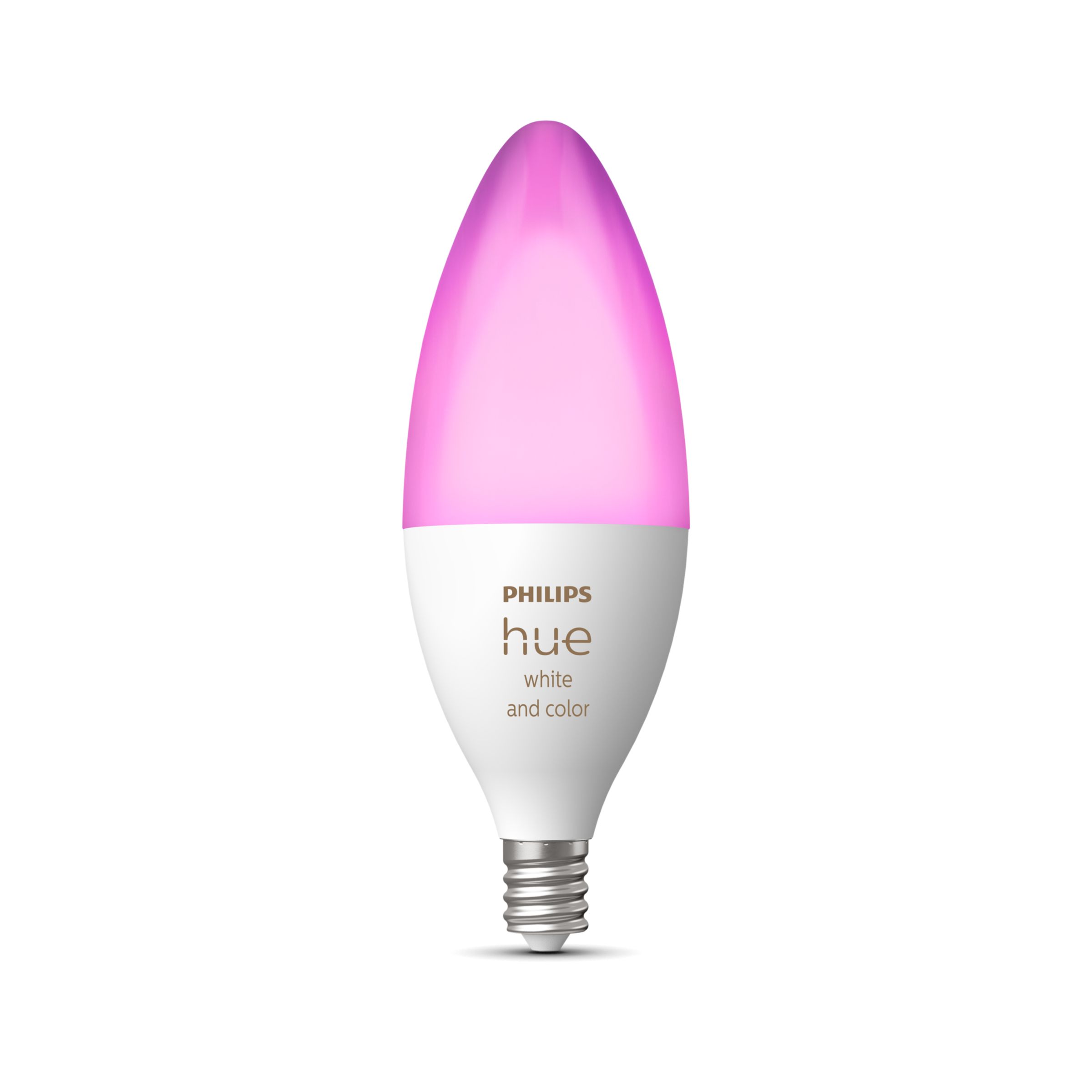 Philips Hue Smart 40W B39 Candle-Shaped LED Bulb - Soft Warm White Light -  2 Pack - 450LM - E12 - Indoor - Control with Hue App - Works with Alexa