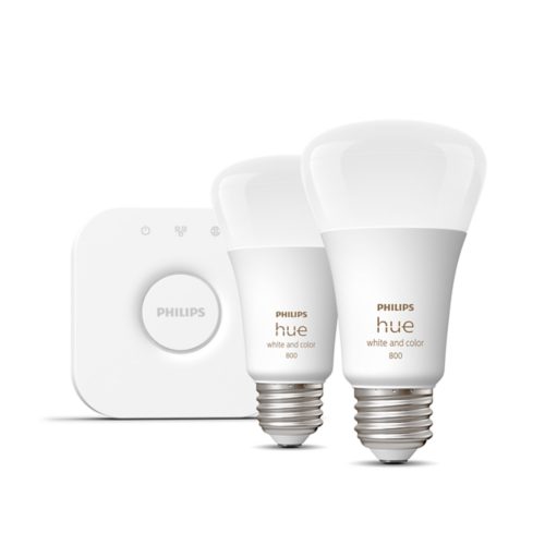 Hue Starter Kit: 2-pack A19 E26 60W LED Bulbs White and Colour 