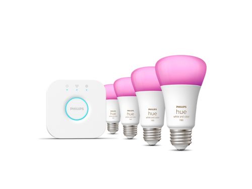  Philips Hue Smart 60W A19 LED Bulb - White and Color Ambiance  Color-Changing Light - 3 Pack - 800LM - E26 - Indoor - Control with Hue App  - Works with