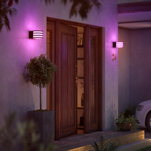 Hue Lucca Outdoor Wall Light US Black | Philips Hue Lantern