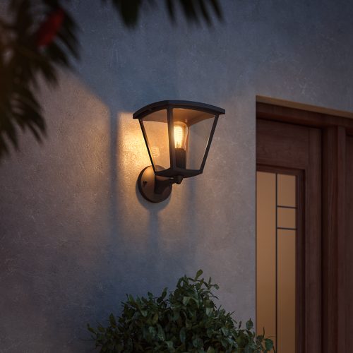 Hue Inara Outdoor US White Hue Black Philips - Wall Lantern Light 