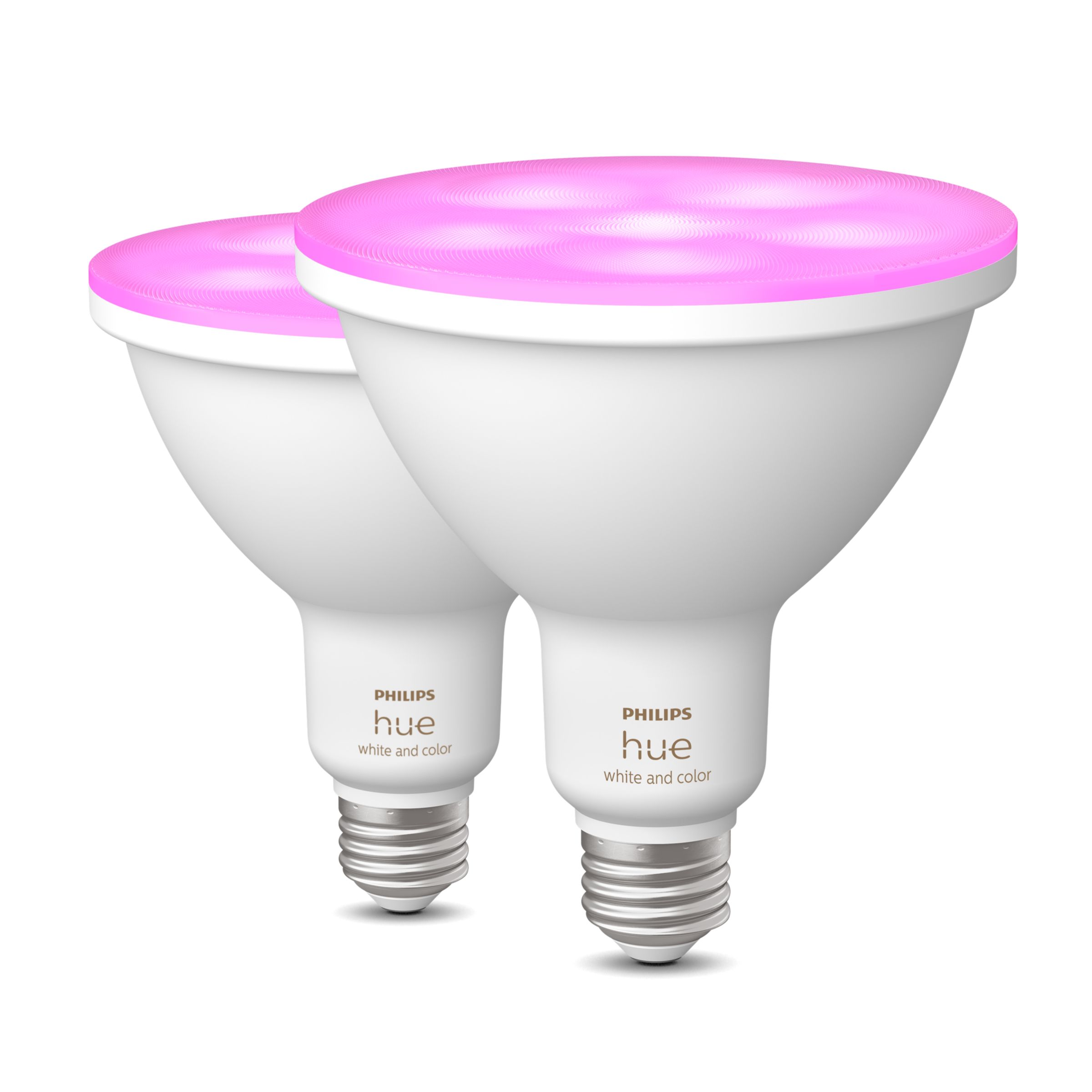 Hue 2-pack PAR38 E26 LED Bulbs White and Colour Ambiance | Philips Hue US