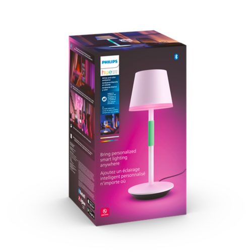 Philips Hue - Lámpara de mesa inteligente Hue Go, Luz Blanca y de