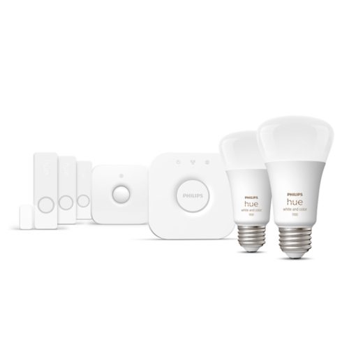 Ripley - PACK KIT INICIO PHILIPS HUE BLANCO + 1 AMPOLLETA HUE GU10 BLANCO