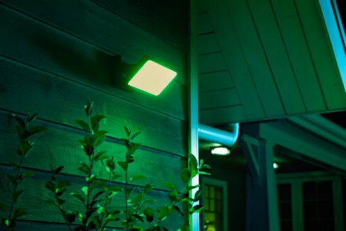 Philips hue white and colour ambiance led deals discover black garden floodlight compatible with alexa