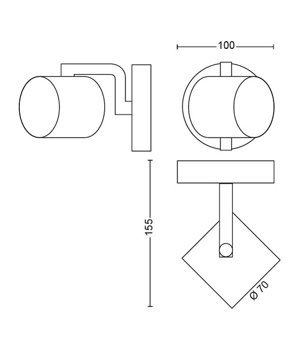 Faretto Spot Orientabile Philips 5031017E7, Cromo satinato e lucido, 1  GU10, Ideale per specchi e quadri, Lampadina a scomparsa