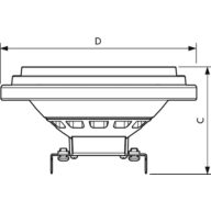 Dimension Drawing (with table) - MAS LEDspotLV D 20-100W 940 AR111 45D