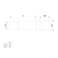 Dimension Drawing (without table) - BCP211 LED1000/WW 13W 100-240V Rec AL