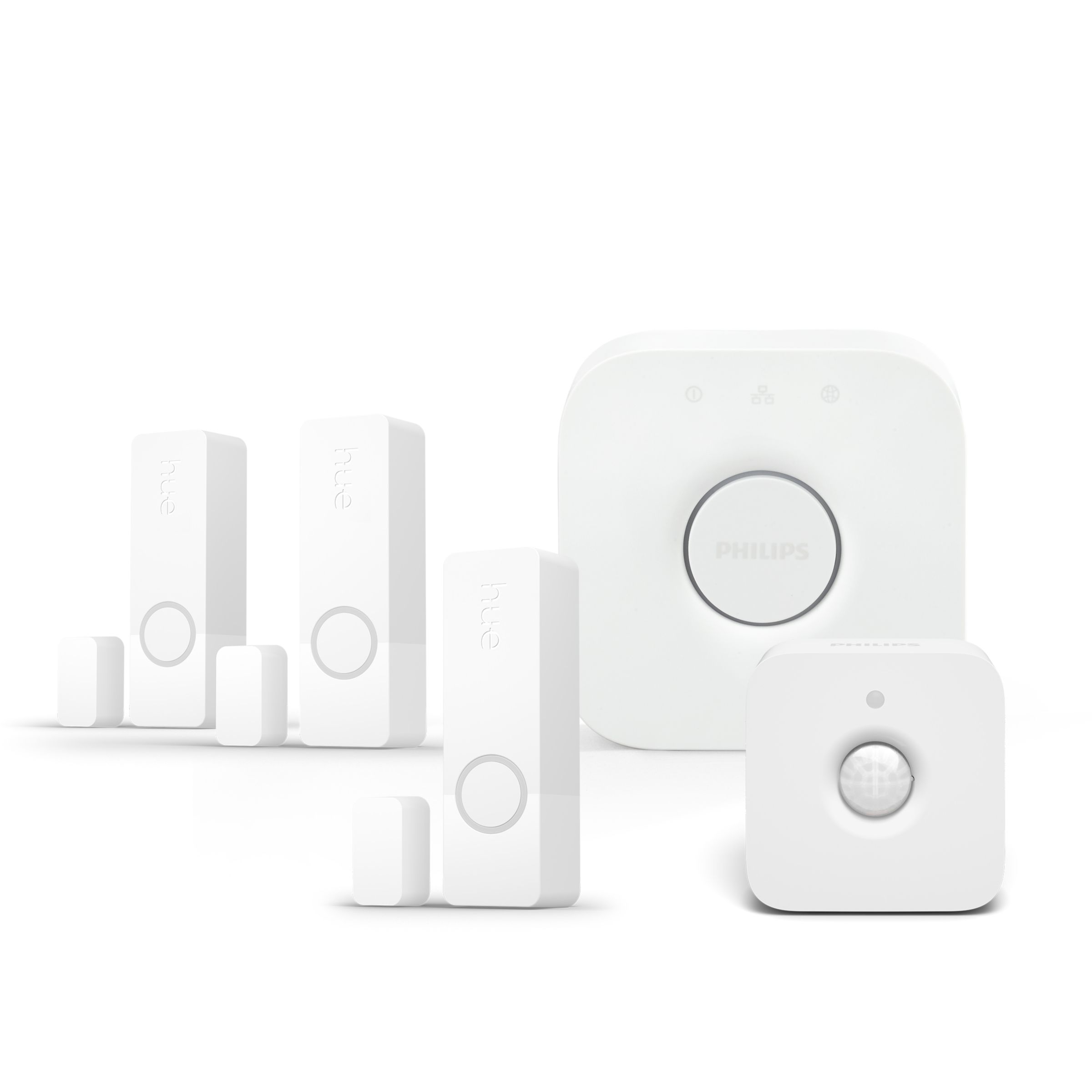 Philips Secure Sensor Starter-Set Mit 3 Kontaktsensoren, Bewegungsmelder & Hue Bridge