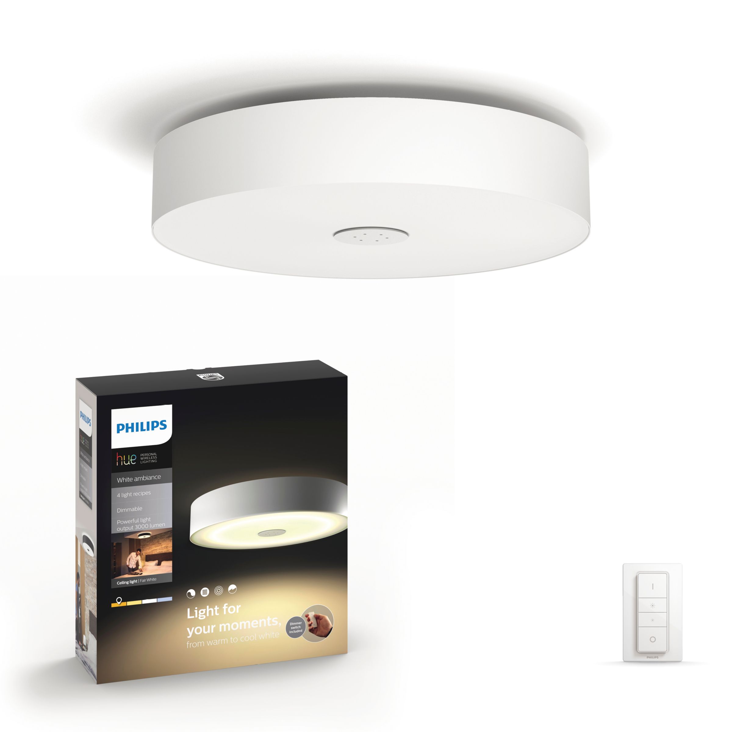 Philips Hue White Ambiance Fair Plafonnier LED avec variateur