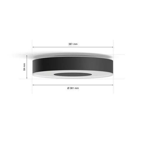 Plafonnier connecté, design noir module led PHILIPS HUE Being D.34.8 cm