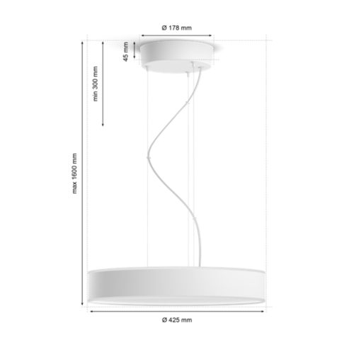 Plafonnier LED Philips Hue Enrave 1 x 19,2 W blanc - HORNBACH