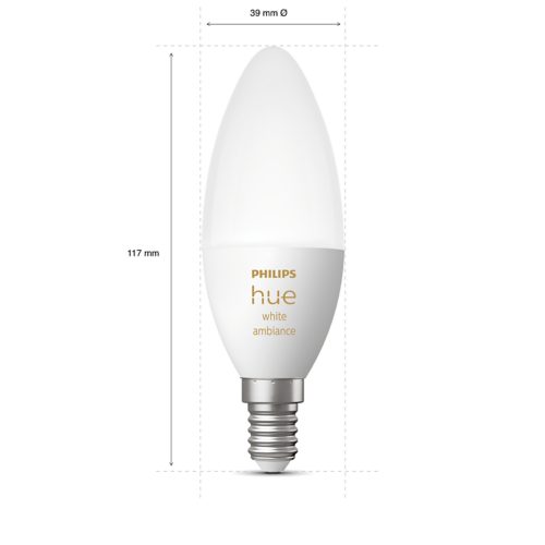 Bombilla LED inteligente Philips Hue White Ambiance Vela E14 - Red