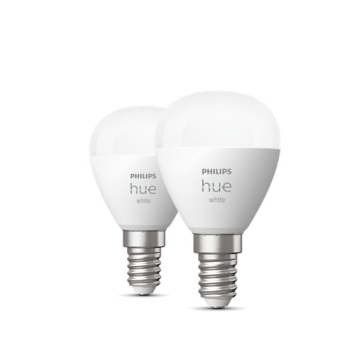 Philips Hue Paquete de 2 bombillas inteligentes blancas A19 de