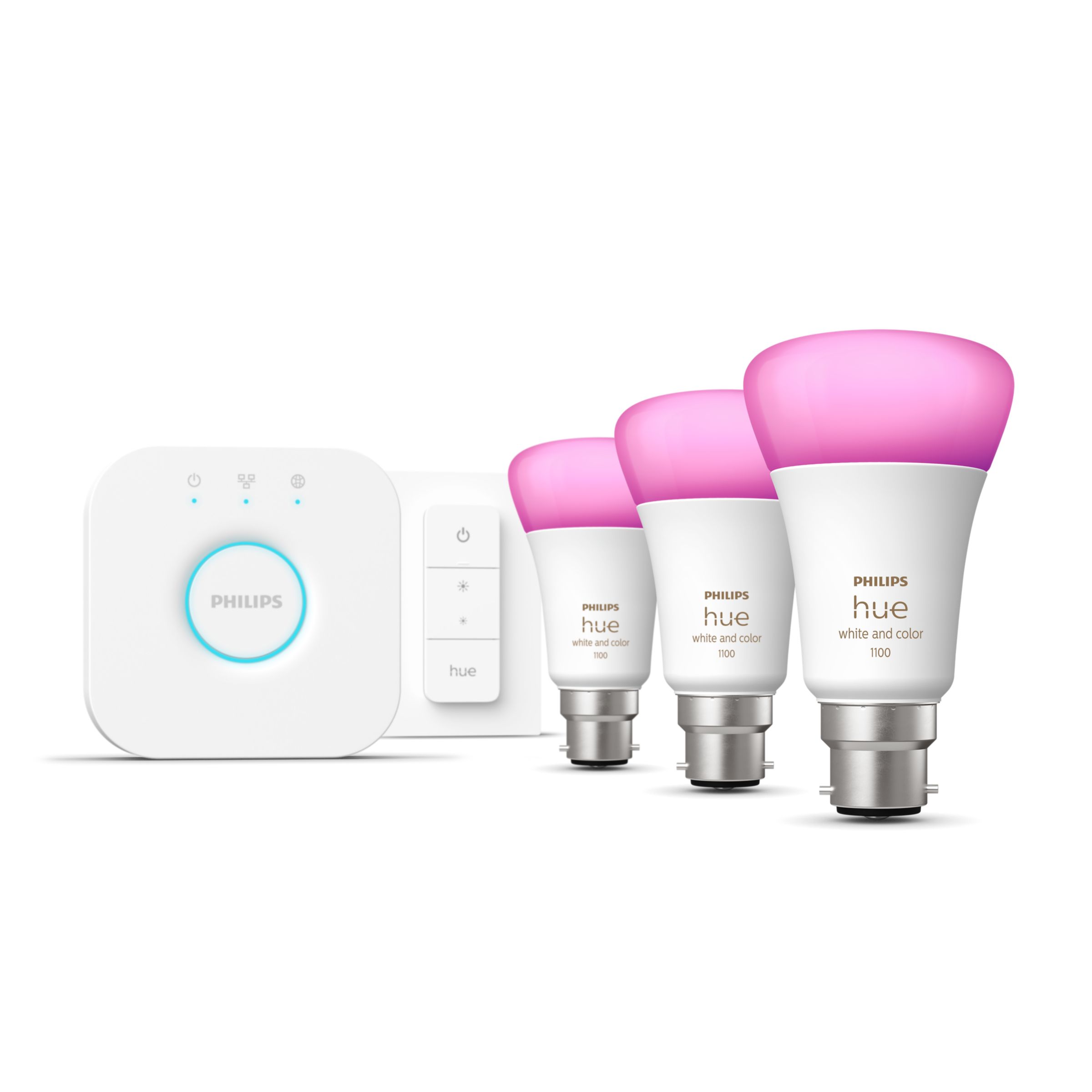 Philips hue white and colour ambiance starter kit store b22