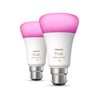 Find the best price on Philips Hue White 806lm 2700K E27 9W 2-pack