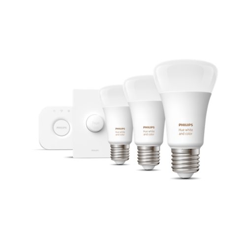 Hue Starter kit: Smart Button + 3 White and Colour Ambiance E27 