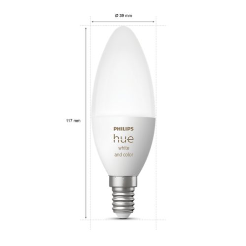 Hue single E14 B39 Candle LED Bulbs White and Colour Ambiance