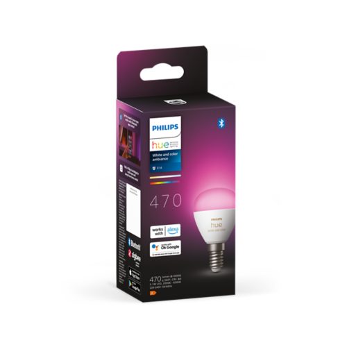 Philips Hue Bombillas inteligentes - Bombilla LED inteligente E14, 5,1 W,  regulable, luz blanca 929003573701