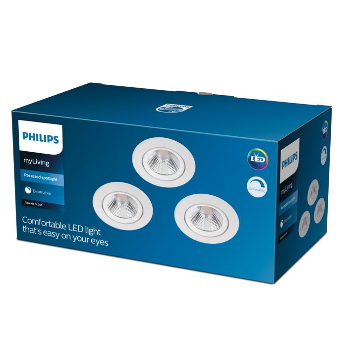 Foco Empotrable LED · Philips · Cromado Dive SL261 5W 2700K Regulable