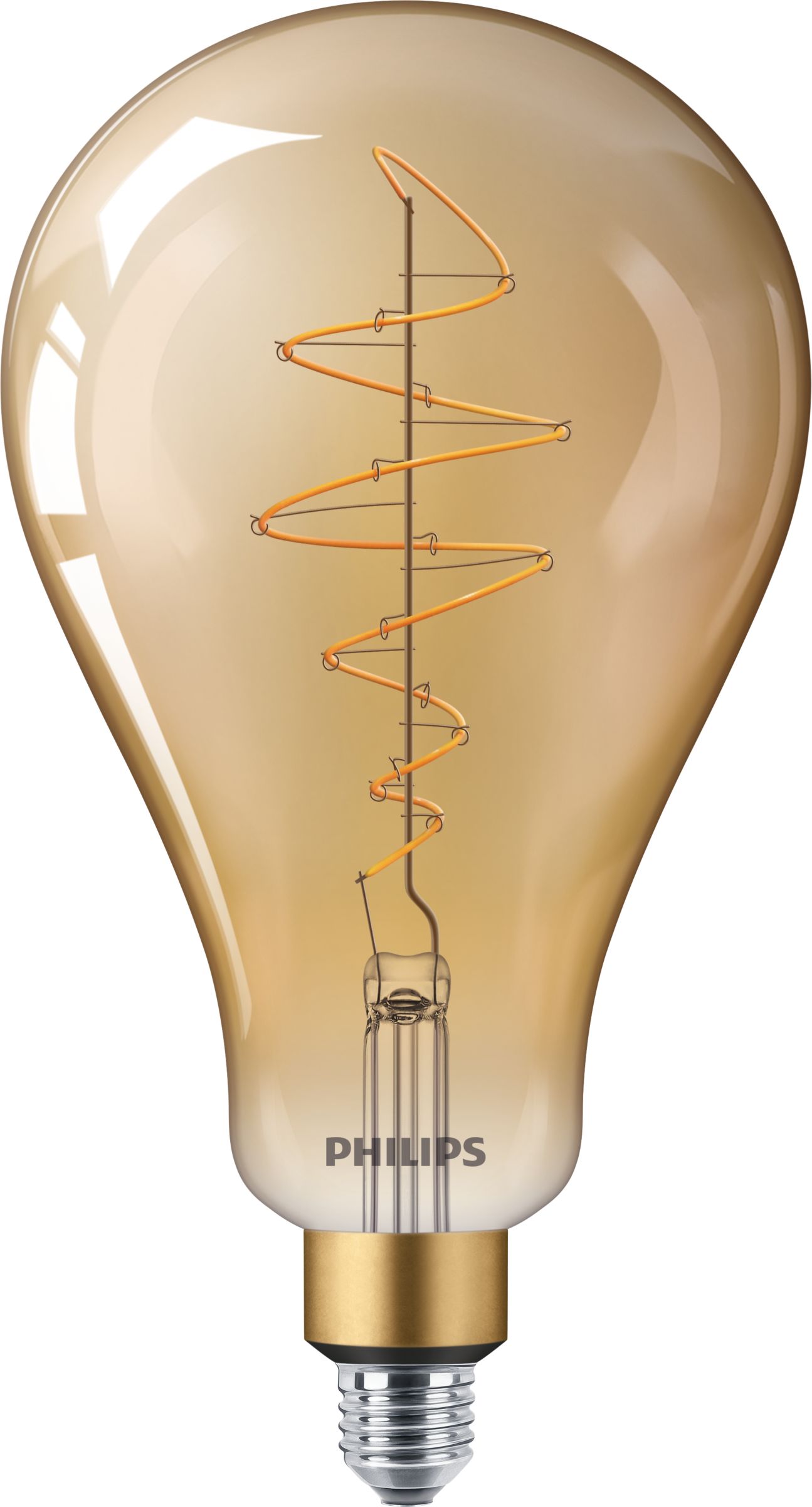 Ampoule LED E27 Philips décorative à filament - LED classic-giant 40W E27  T65 GOLD DIM