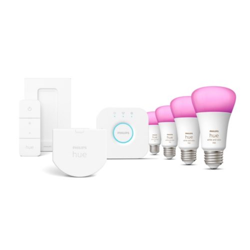 Bundle 4 color capable 75 W bulbs Hue dimmer switch wall switch module Philips Hue