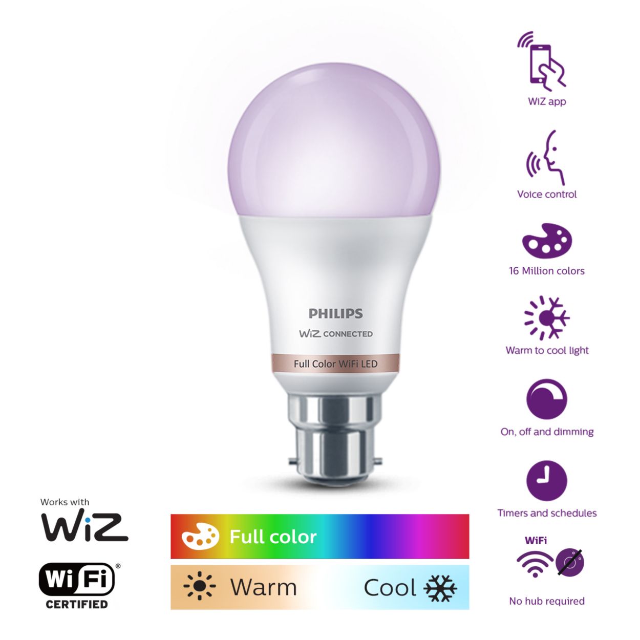 Smart Wi Fi LED bulb B22 8718699732561 Philips