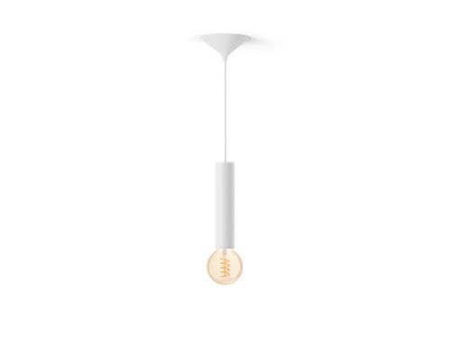 Bundel: Witte Large pendellamp koord - 3D geprint voor filamentlampen + Warm tot koelwit licht G93 Globe filamentlamp