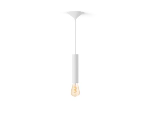 Bundel: Witte Large pendellamp koord - 3D geprint voor filamentlampen + Warm tot koelwit licht ST72 Edison filamentlamp