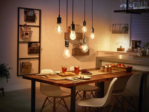 Philips Hue Triangle White and Colour Ambiance LED Smart Light Bulb [E27  Edison Screw] for Indoor Home Lighting. Bedroom, Livingroom and Dining. 