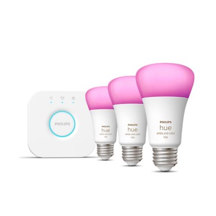 Hue White and color ambiance Starter kit: 3 E26 smart bulbs (75 W)