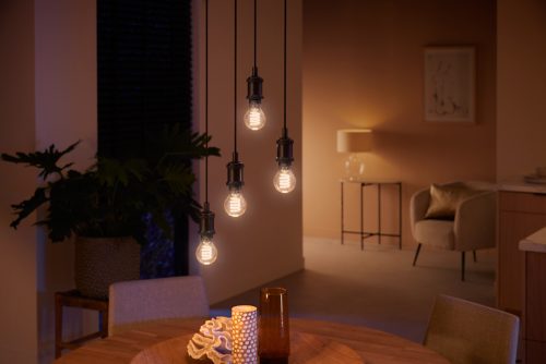 Philips Hue Triangle White and Colour Ambiance LED Smart Light Bulb [E27  Edison Screw] for Indoor Home Lighting. Bedroom, Livingroom and Dining. 