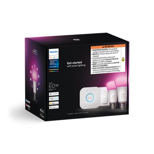 Philips - 2024 Hue Play Starter Kit - Blackn(160.00 VALUE) plug+Hub