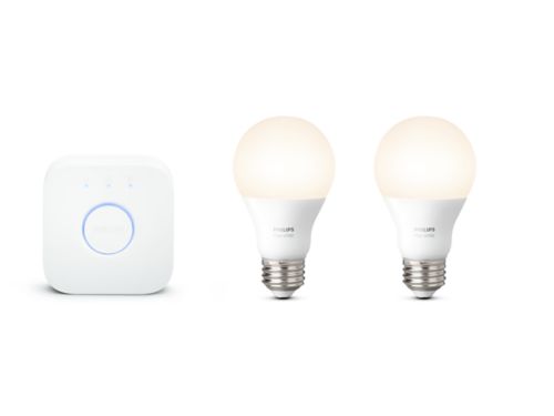 Hue White Trousse de démarrage : 2 ampoules intelligentes E26 (60 W)