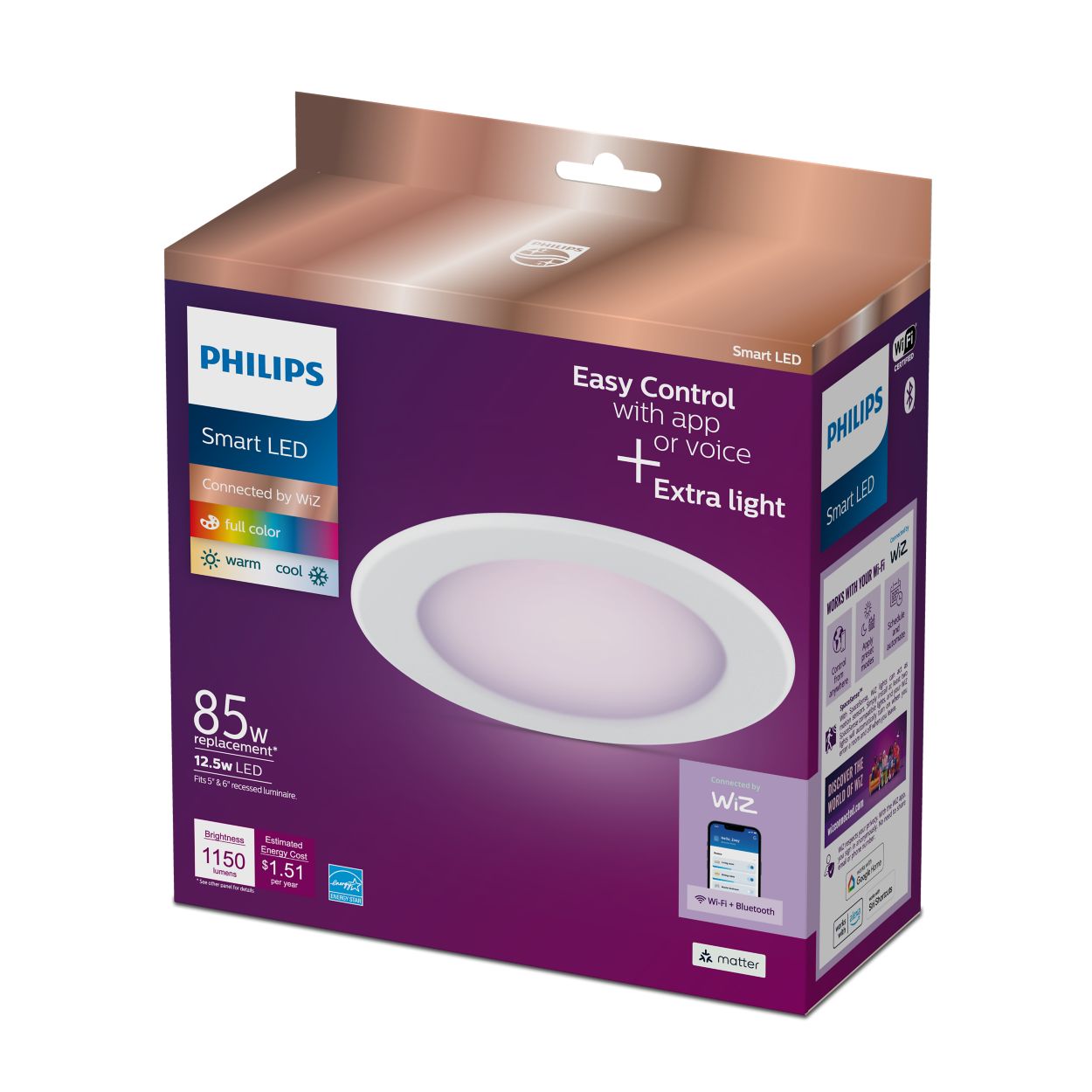 WiZ-Set per monitoring the household:1xcamera+ 3xLED RGB lampadina  8,5W/230V Wi-Fi