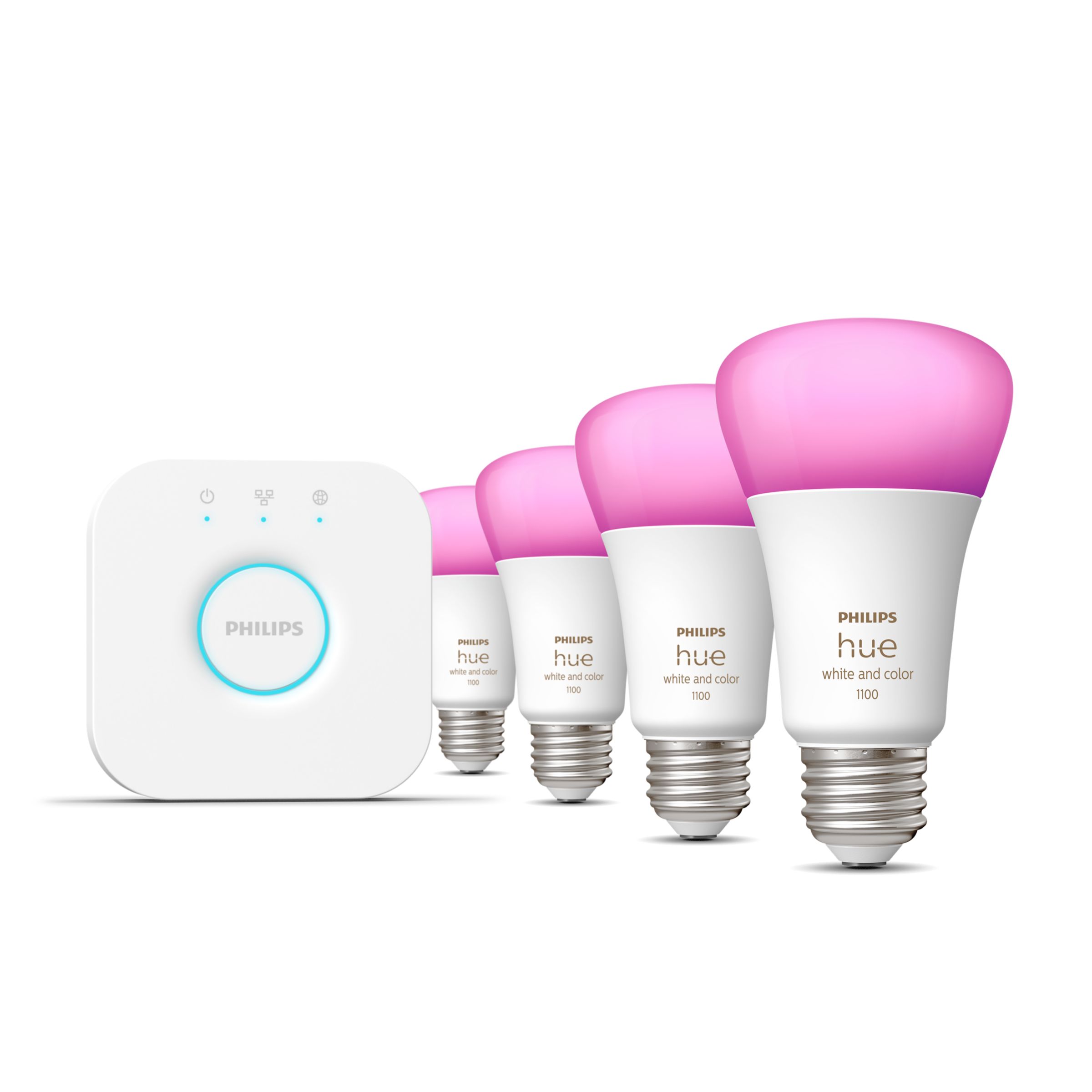 Hue color ambiance Starter kit: 4 E26 smart bulbs (75 W) | Hue US