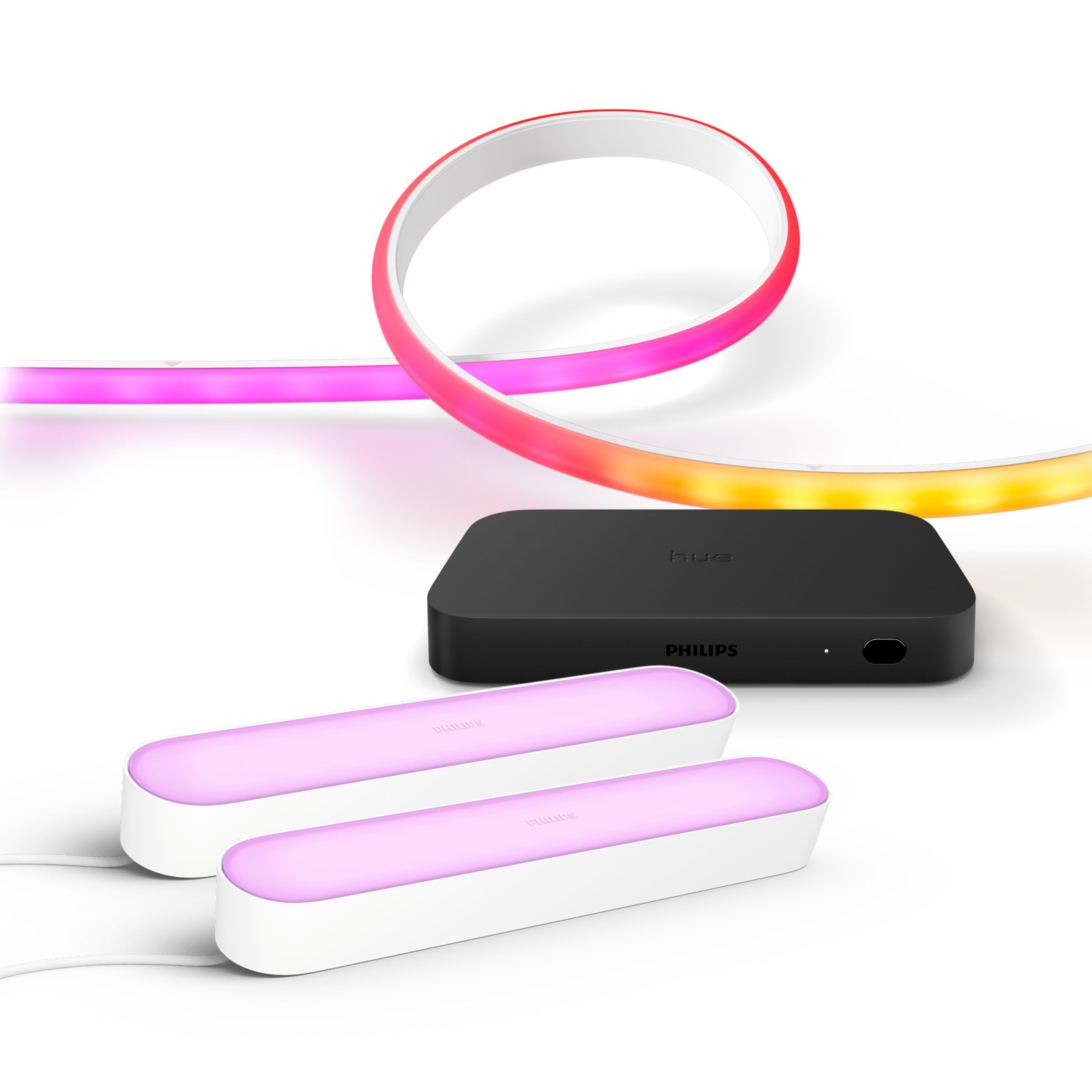 Bundle: Hue sync box + 2x Play light bars + Ambiance gradient lightstrip  (80) | Philips Hue US