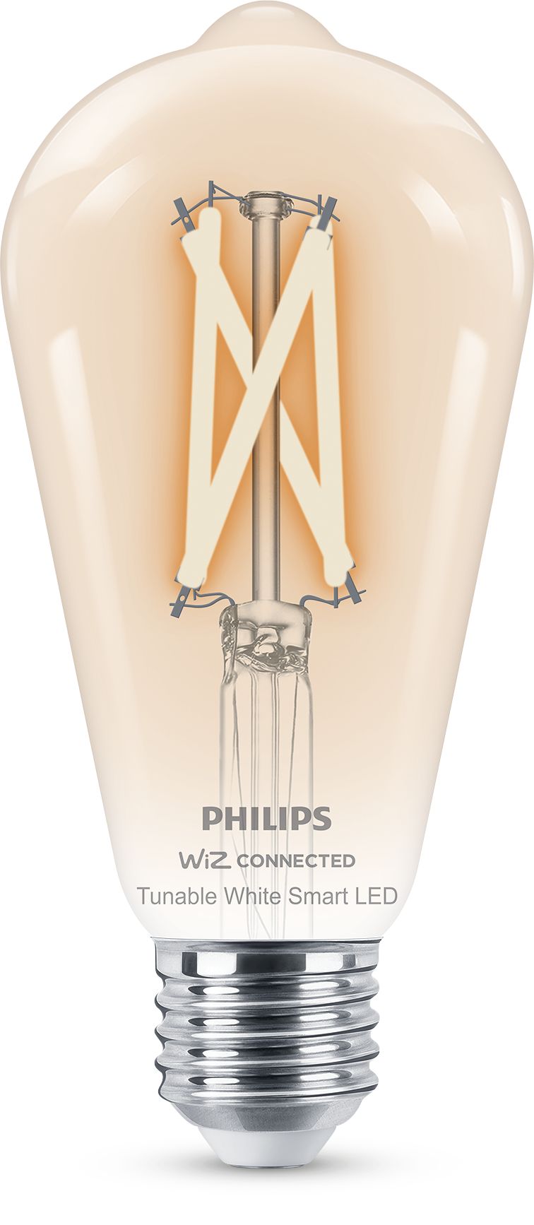 Philips Smart LED 8W E27 Dimmable Full Colour and Warm-to-Cool Classic Bulb  with WiZ Connected and Bluetooth, Clear