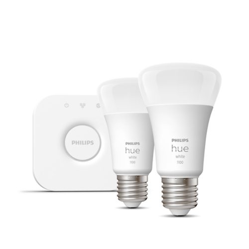 Philips Hue Starter Kit 75-Watt EQ A19 Color-changing E26 Dimmable Smart LED  Light Bulb (4-Pack) in the General Purpose Light Bulbs department at