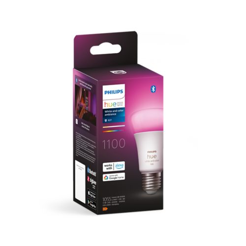 Pack Philips Hue : 3 Ampoules White & Color Ambiance E27 (1100 lm) + Pont  de connexion + Lampe Go V2 –