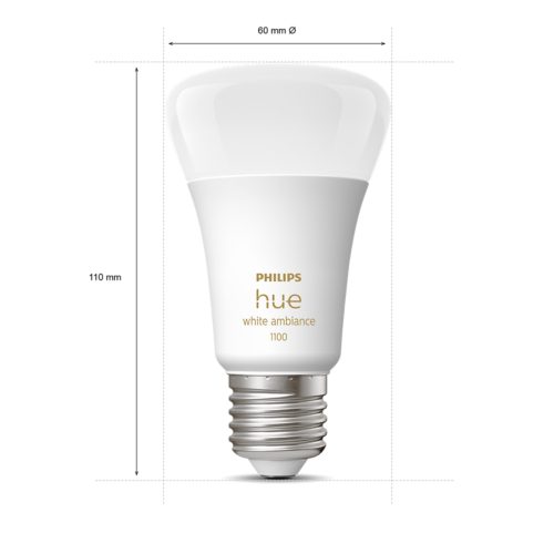 Kit de démarrage Philips Hue 2 ampoules intelligentes E27 (1100) +  variateur