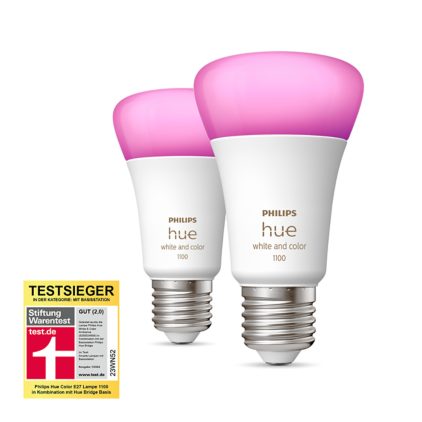 Hue White & Color Ambiance E27 - Smarte Lampe A60 Doppelpack - 1100