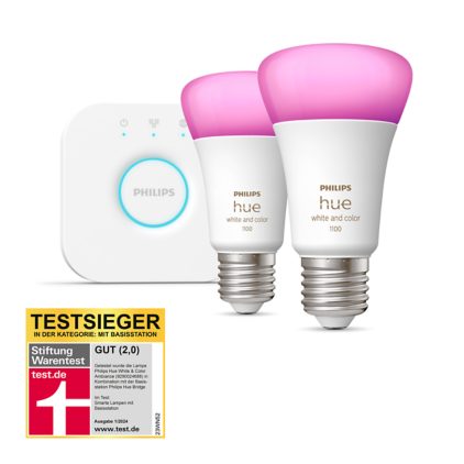 Hue White & Color Ambiance Starter-Set: E27 - Smarte Lampe A60 Doppelpack