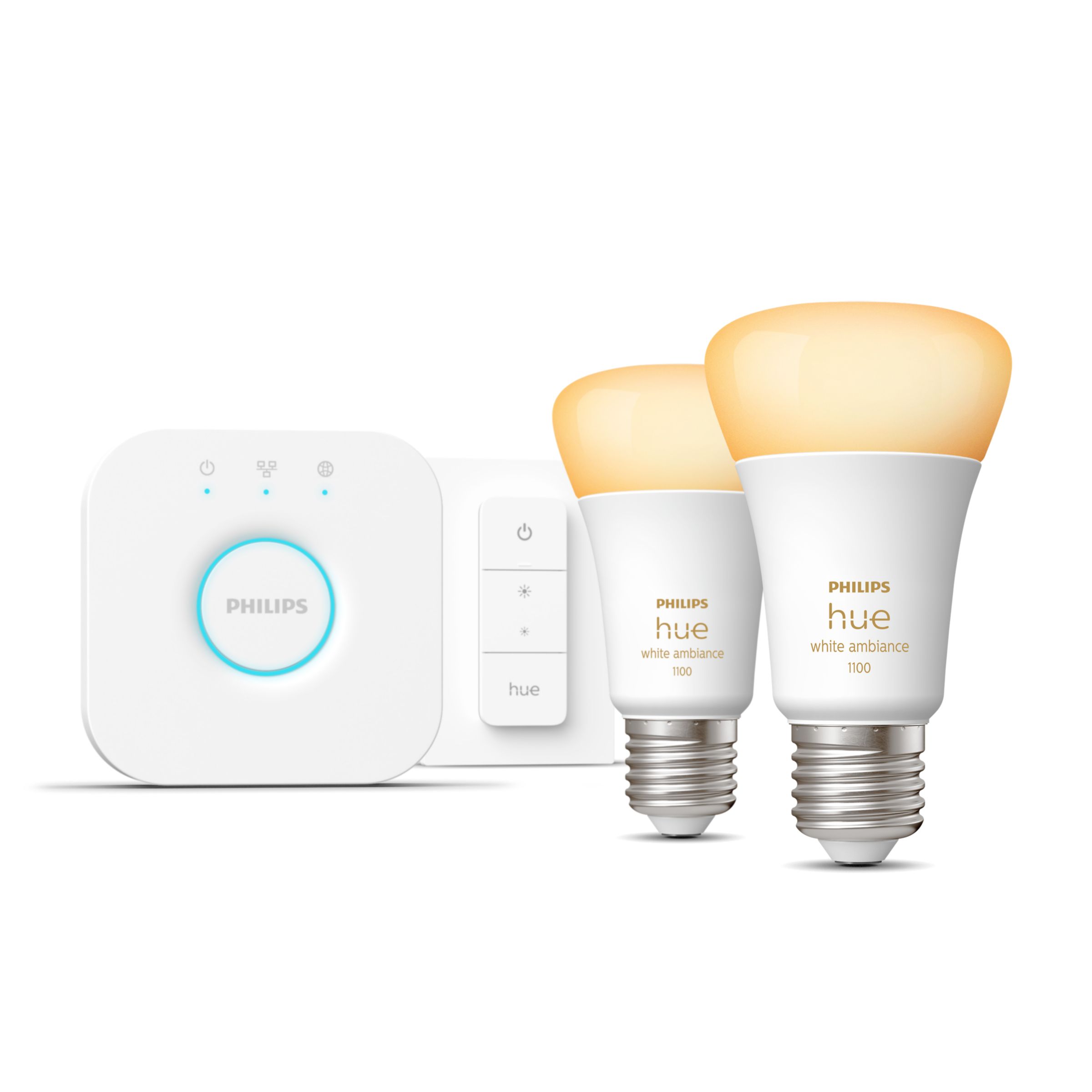 Hue スターター キット: E26 LED 電球 ホワイトグラデーション 2個 + Hue ブリッジ | Philips Hue JP