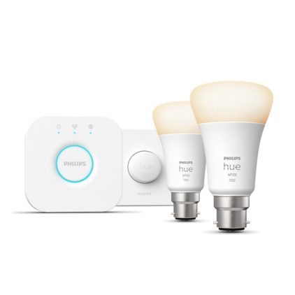 Hue White Starter kit: 2 B22 smart bulbs (1100) + smart button