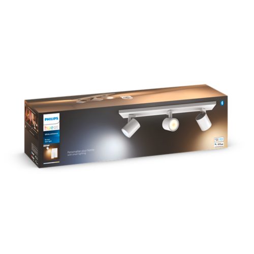 Philips Hue Spot LED Runner Blanc 3 ampoules avec interrupteur de variation