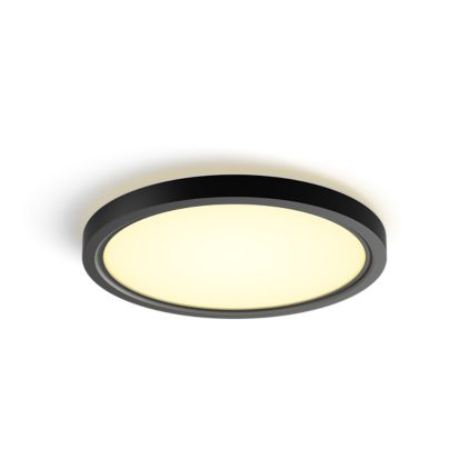 Hue White Ambiance Panneau de plafond rond Tento WA LED 29,1 cm noir